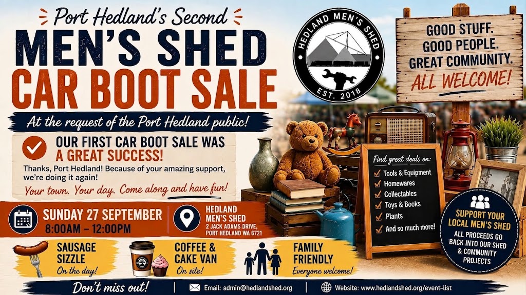 Hedland Mens Shed Car Boot Sale