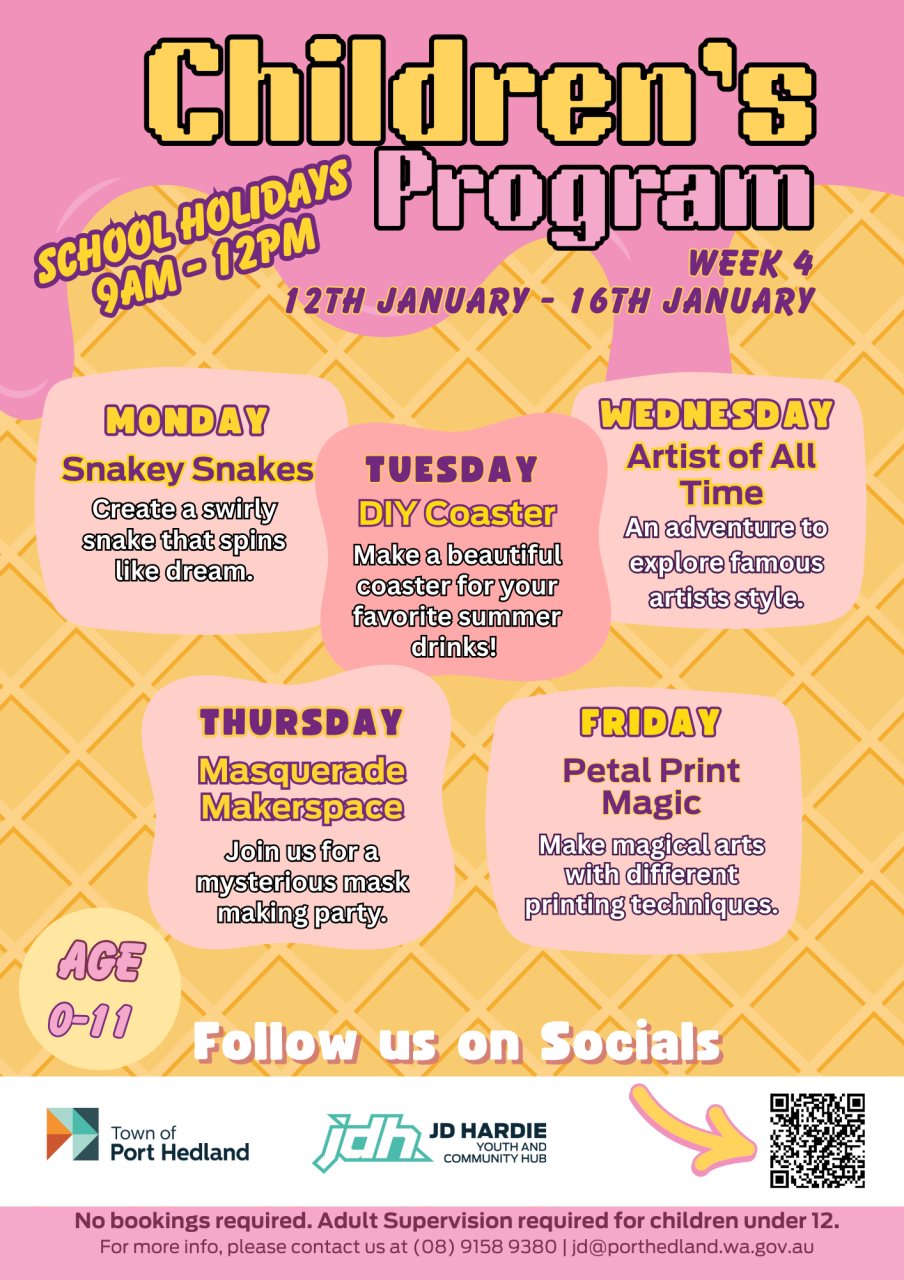 Children's program - School holidays: Week 4