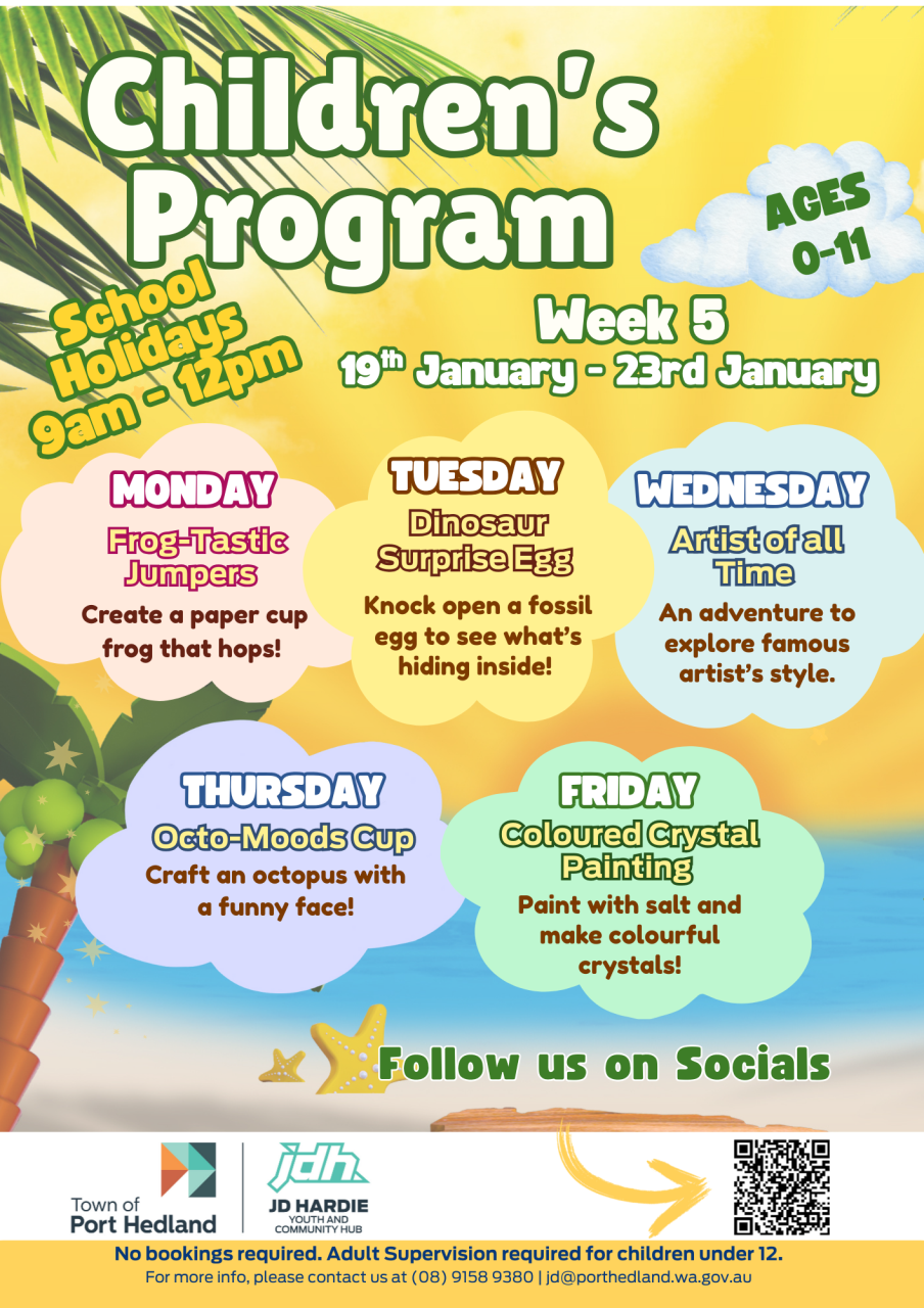Children's program - School holidays: Week 5