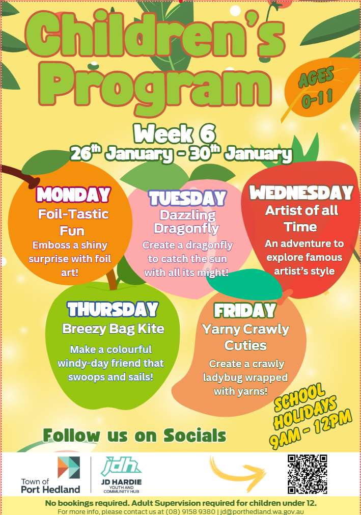 Children's program - School holidays: Week 6