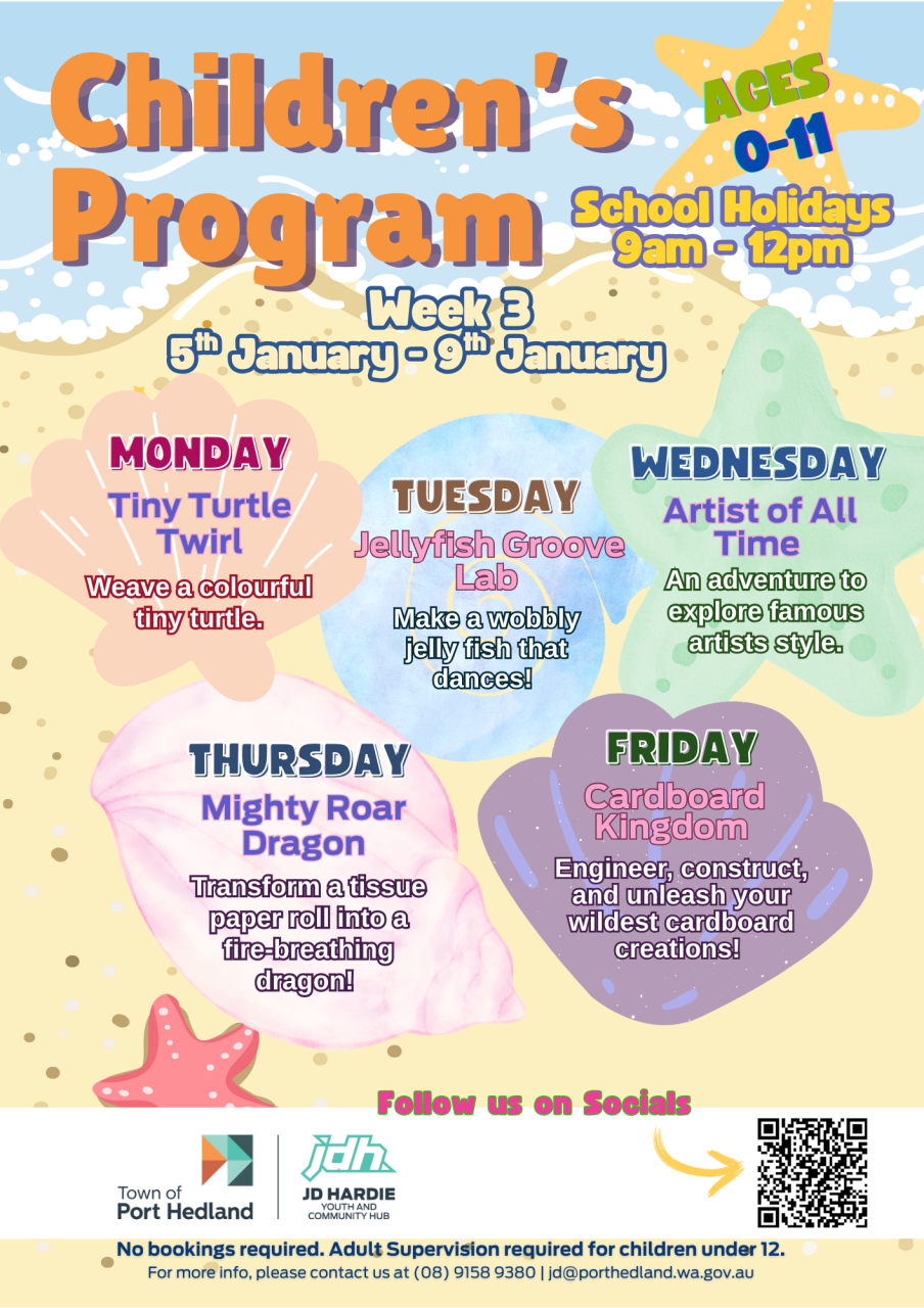 Children's program - School holidays: Week 3