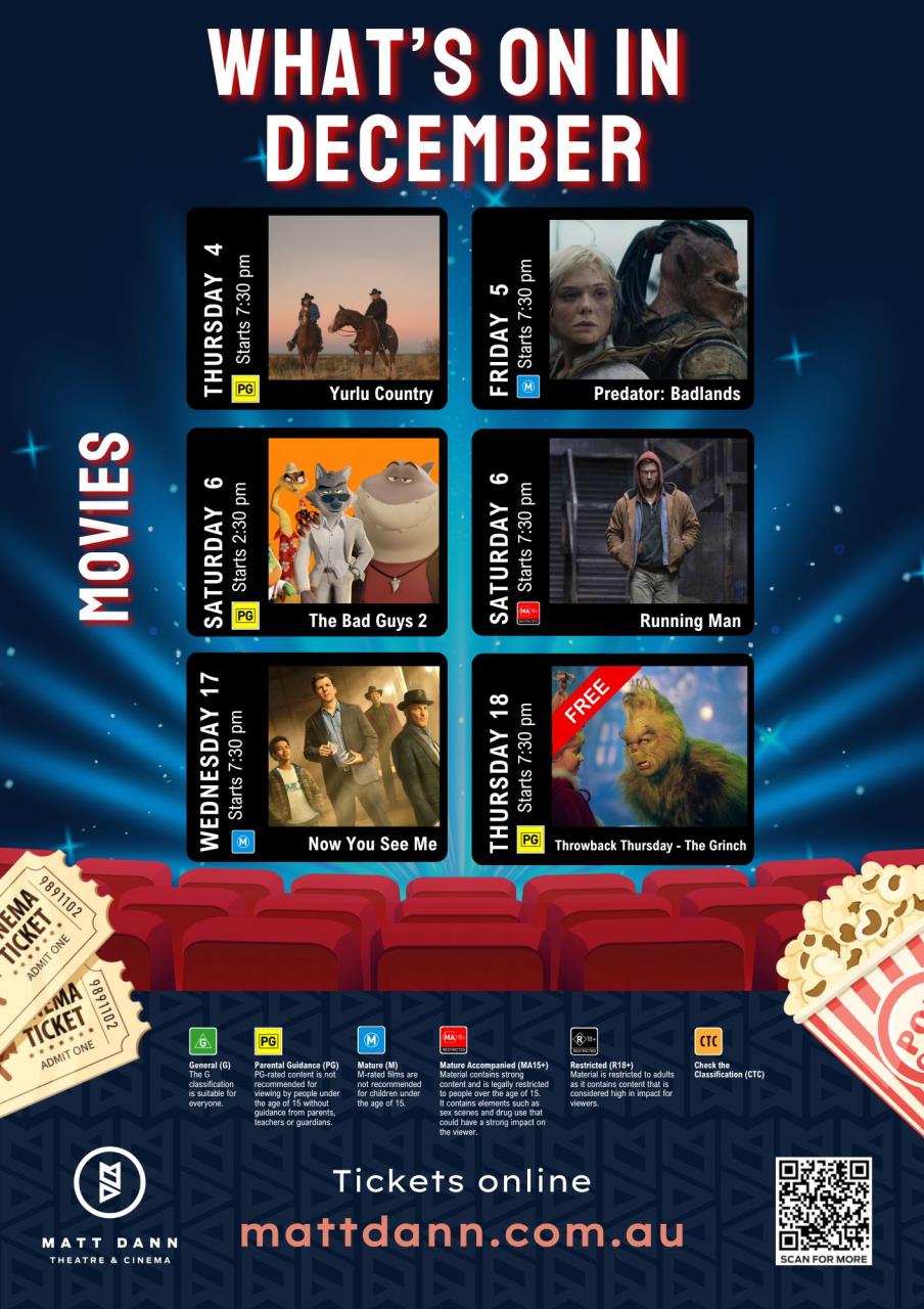 Matt Dann Theatre & Cinema - December schedule