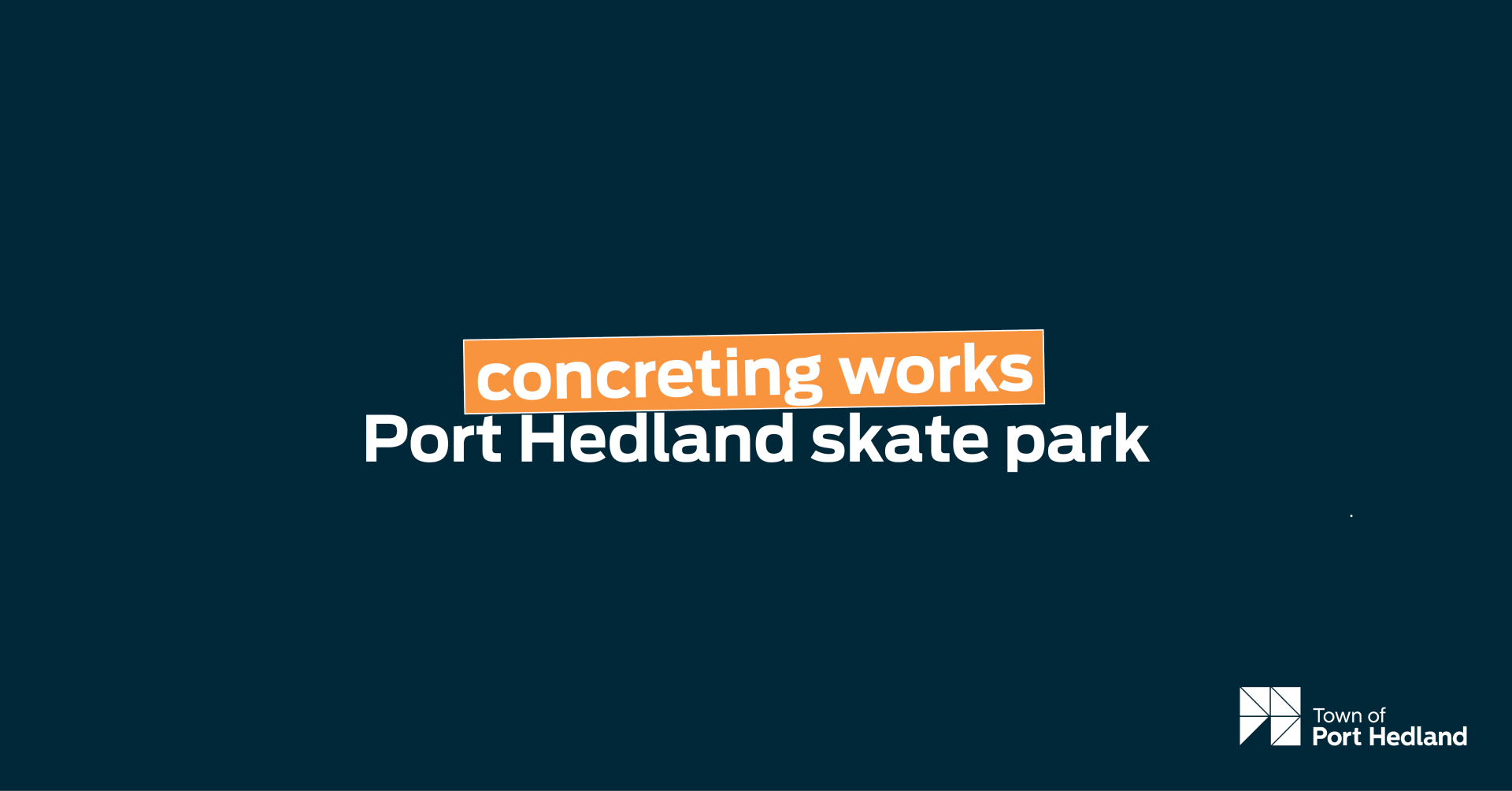 Concreting works around Port Hedland skate park